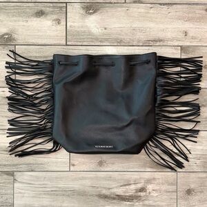 Victoria's Secret Black Fringe Bag